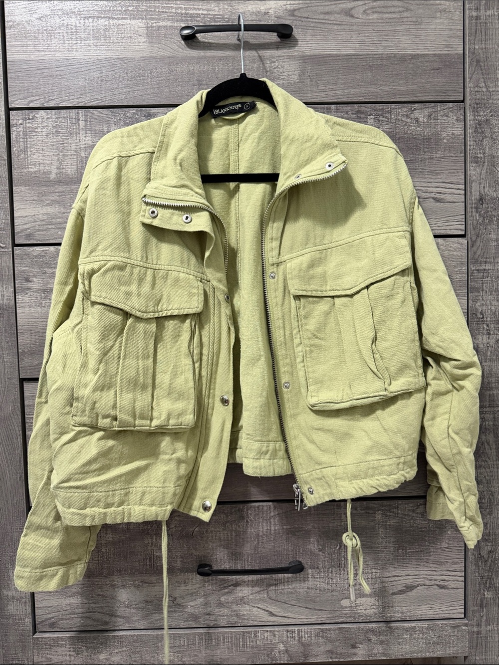 Light Green Utility Jacket by Blank NYC